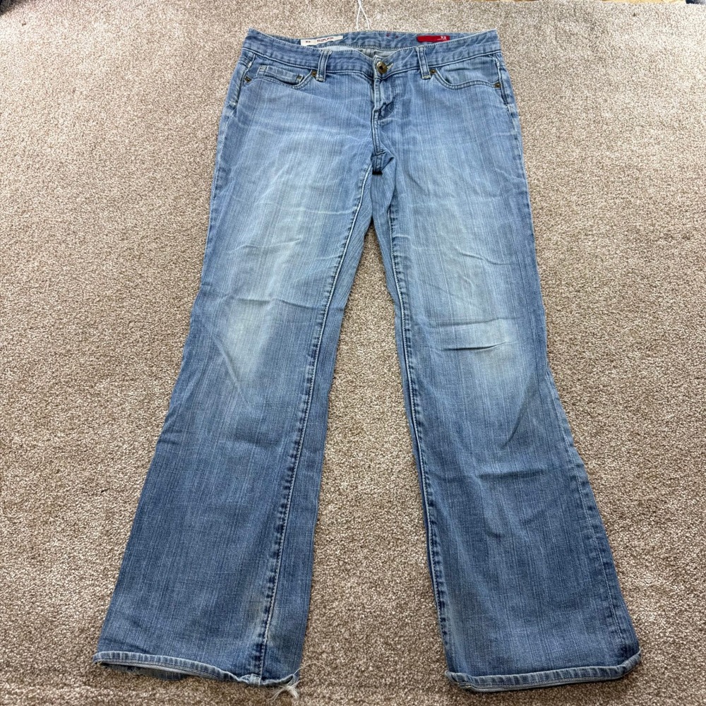 Express X2 Slim W10 Jeans Womens 10 Low Rise Boot Cut Medium Wash Blue Y2K Flare